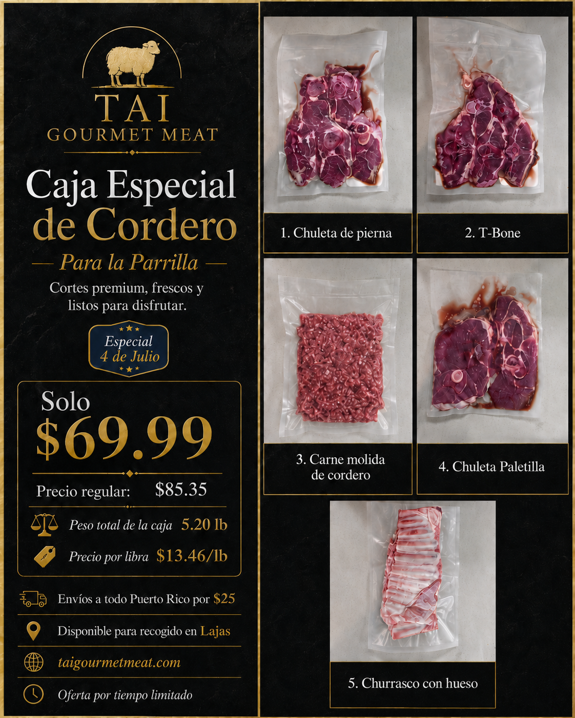 🔥 Caja Especial de Cordero para la Parrilla – $69.99 🥩