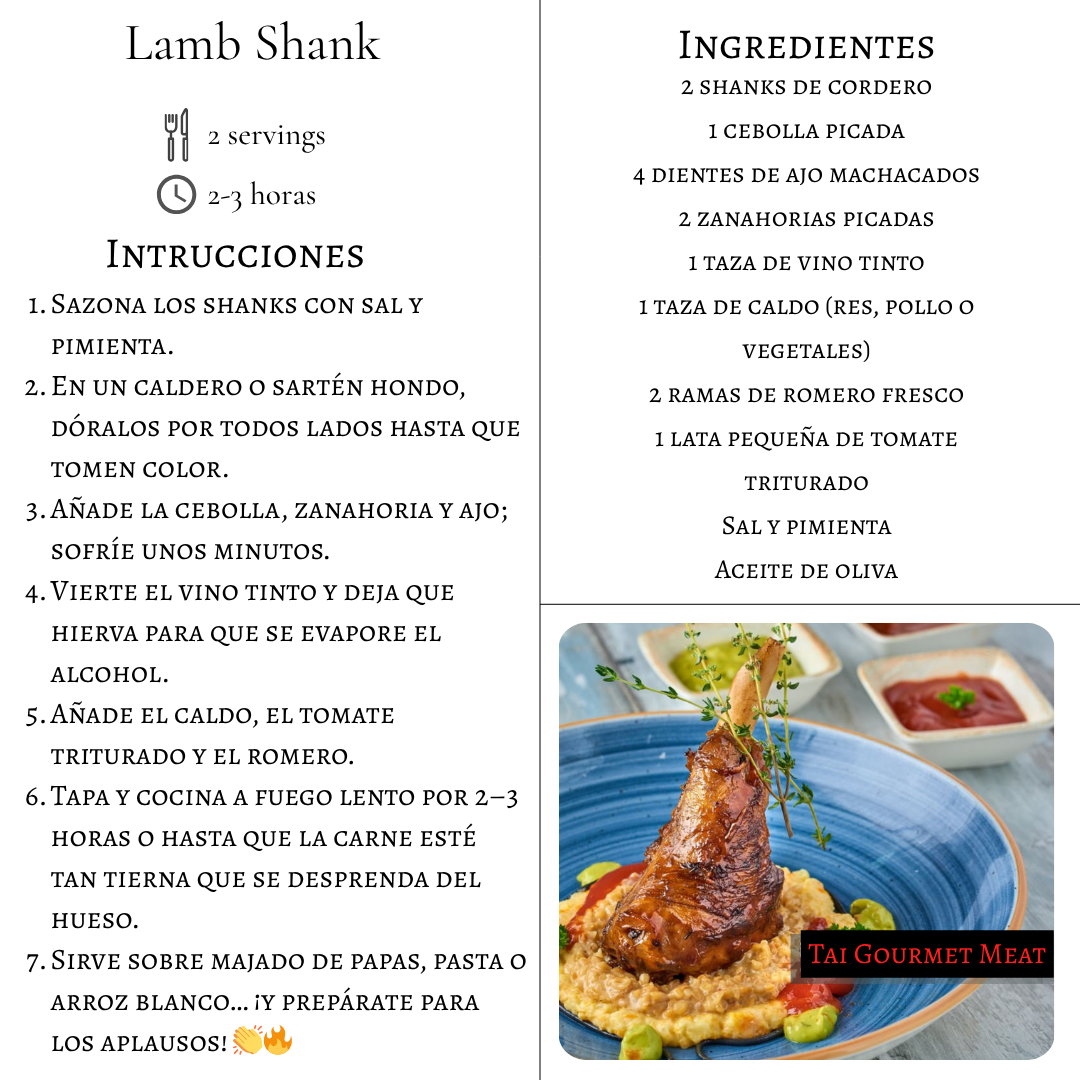 Receta  Lamb Shank (Jarrete de Cordero) Braseado