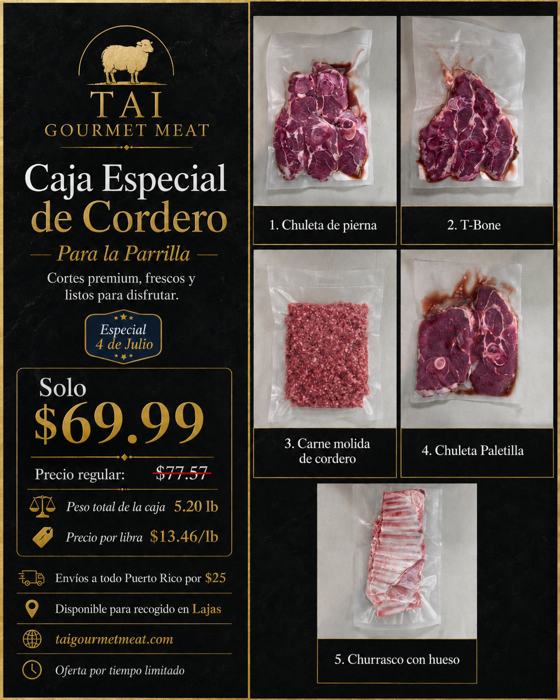🔥 Caja Especial de Cordero para la Parrilla – $69.99 🥩